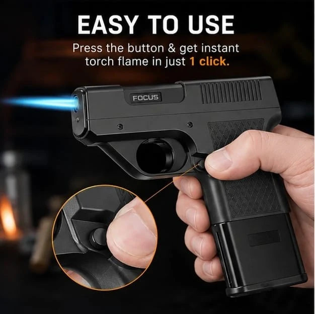 Premium 3-in-1 Torch Lighter with Cigarette Holder & LED Flashlight | Powerful Windproof Flame | BUY 1 GET 1 FREE
