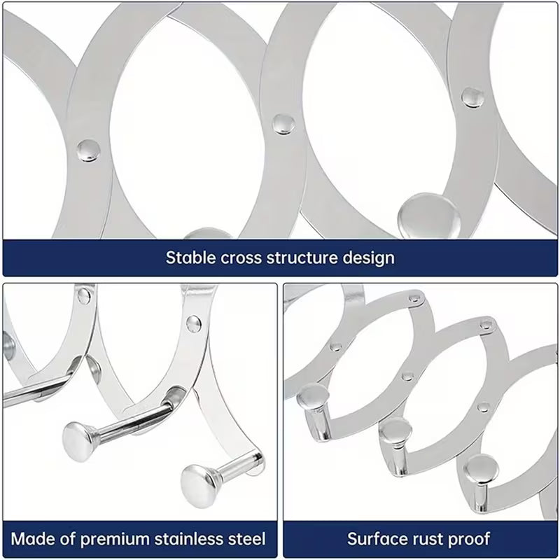 Multi-Purpose 6-Hook Door Hanger | Heavy-Duty Adjustable Storage Rack | Pack of 2