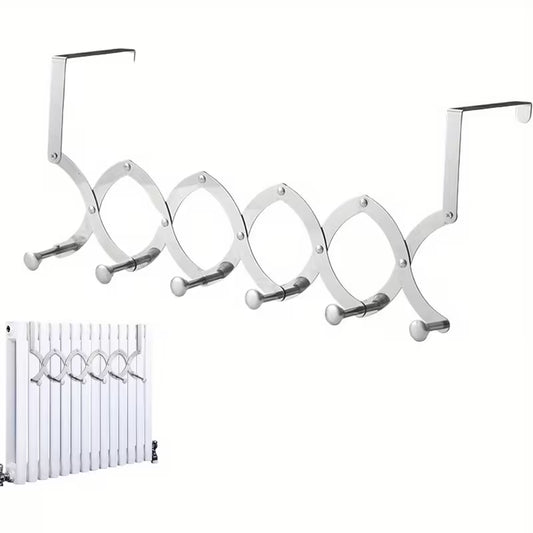 Multi-Purpose 6-Hook Door Hanger | Heavy-Duty Adjustable Storage Rack | Pack of 2