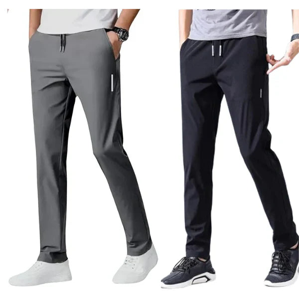 Pack of 3 Best-Offer 🤩 Premium-Quality High-Stretch Lycra Pants (Black, Grey And Dark Blue)